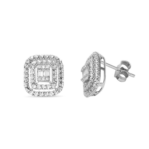 Zer 0,13 Karat Baget Pırlanta Küpe resmi