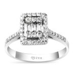 0,45 Karat Mozanit Taşlı Baget Yüzük resmi