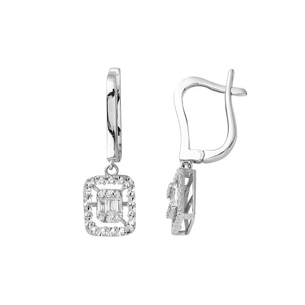 Zer 0,14 Karat Pırlanta Baget Küpe resmi