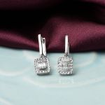 Zer 0,14 Karat Pırlanta Baget Küpe resmi