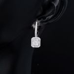 0,72 Karat Baget Pırlanta Küpe  resmi