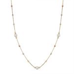 Sıralı Top Top Altınlı İncili Zincir Kolye resmi