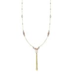 Püskül Top Altınlı İncili Zincir Kolye resmi