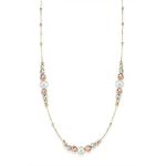 Top Altınlı 14 Ayar İncili Zincir Kolye resmi