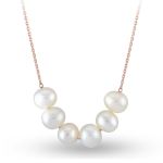 İnci Dizisi 14 Ayar Rose Altın Kolye resmi