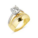 Tektaşlı Alyans 14 Ayar Altın Yüzük resmi