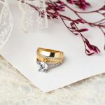 Tektaşlı Alyans 14 Ayar Altın Yüzük resmi