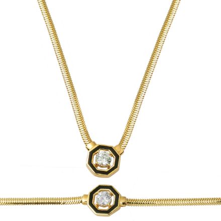 Çağla Tektaşlı Altın Takı Seti için ayrıntıları göster Çağla Tektaşlı Altın Takı Seti resmi