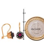 Pembe Taşlı Kolye & Küpeli Rose Altın Set resmi