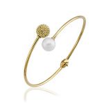 İncili Top Top Altın Kelepçe Bilezik resmi