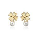 Trebol İncili Altın Küpe resmi