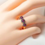 Pembe Taşlı Rose Altın Yüzük resmi
