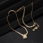 Baget Taşlı Kolye & Bileklik Altın Set  resmi