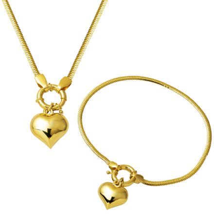 Kalpli 14 Ayar Altın Zincir Takı Seti için ayrıntıları göster Kalpli 14 Ayar Altın Zincir Takı Seti resmi