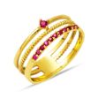 Tria Kırmızı Kemer 14 Ayar Altın Yüzük resmi