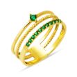 Tria Yeşil Kemer 14 Ayar Altın Yüzük resmi