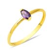 14 Ayar Oval Mor Taşlı Altın Yüzük resmi