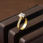 Sarı Altın 14 Ayar Tektaş Yüzük resmi