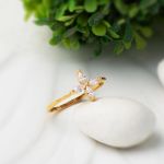 22 Ayar Markiz Taşlı Minimal Altın Yüzük resmi