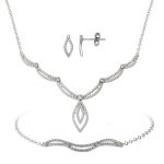 Minimal Tasarım 3lü Nişan Set Takımı Beyaz Altın resmi