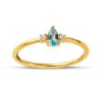 Blue Topaz Taşlı Altın Pırlanta Yüzük resmi