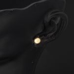 Parıltı Kumlu 14 Ayar Yassı Top Altın Küpe 6 mm. resmi