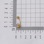 Klasik Tek Taşlı 14 Ayar Altın Göbek Piercing resmi