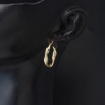 14 Ayar 2,5 cm. Çaplı Burgulu Halka Altın Küpe resmi