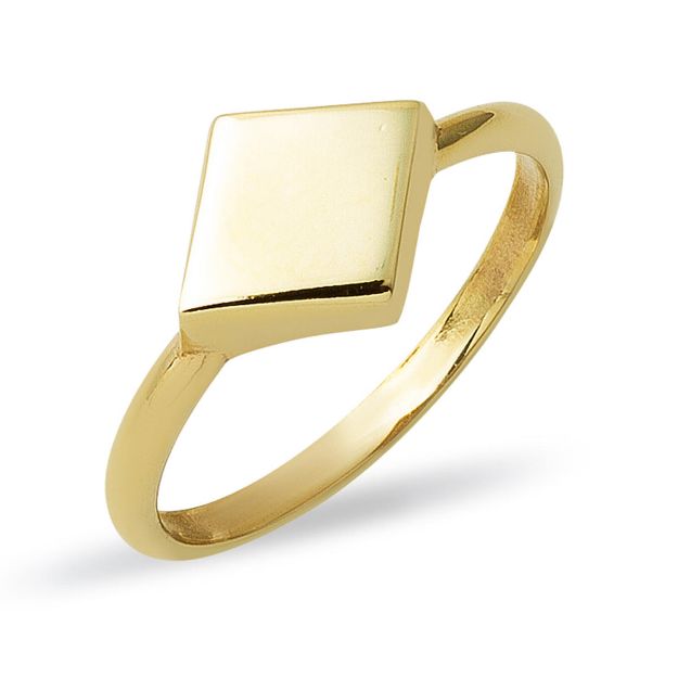 Square Altın Serçe Parmak Yüzüğü resmi