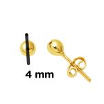 14 Ayar Altın Top Küpe 4 mm. resmi