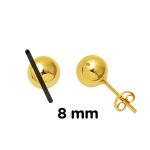 14 Ayar Altın Top Küpe 8 mm. resmi