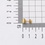 Parıltı Kumlu 14 Ayar Yassı Top Altın Küpe 7 mm. resmi