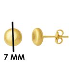 Parıltı Kumlu 14 Ayar Yassı Top Altın Küpe 7 mm. resmi