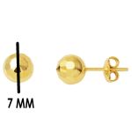 Petek 14 Ayar Altın Top Küpe 7 mm. resmi