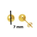14 Ayar Altın Top Küpe 7 mm. resmi