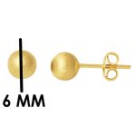Mat 14 Ayar Sarı Altın Top Küpe 6 mm. resmi