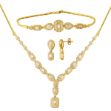 Damla Baget Taşlı 14 Ayar Altın Set Takımı resmi