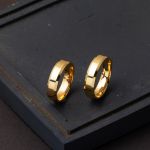 14 Ayar Klasik Köşeli Çift Altın Alyans 5 mm. resmi