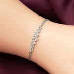 Modern Tasarım 14 Ayar Beyaz Altın Hanımeli Set resmi