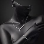 14 Ayar Markiz Taşlı Tasarım Beyaz Altın Üçlü Set resmi