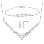 Minimal Tasarım 14 Ayar Beyaz Altın Nişan Seti resmi