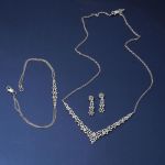 Minimal Tasarım 14 Ayar Beyaz Altın Nişan Seti resmi