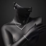 Minimal Tasarım 14 Ayar Beyaz Altın Nişan Seti resmi