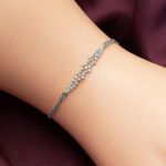 Minimal Tasarım 14 Ayar Beyaz Altın Nişan Seti resmi