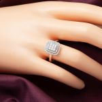 Beyaz Altın Piramit Baget Yüzük resmi