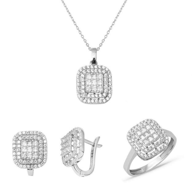 Prenses Baget Model Beyaz Altın Set resmi