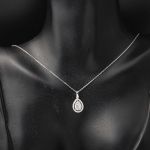 Damla Bagetli 14 Ayar Beyaz Altın Set resmi