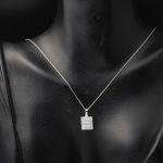 14 Ayar Beyaz Altın Baget Taşlı Spor Set resmi