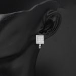 14 Ayar Beyaz Altın Baget Taşlı Spor Set resmi