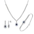 14 Ayar Mavi Taşlı Beyaz Altın Set resmi